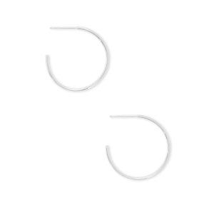 Keeley 25mm Small Hoop Earrings in Sterling Silver - view 2