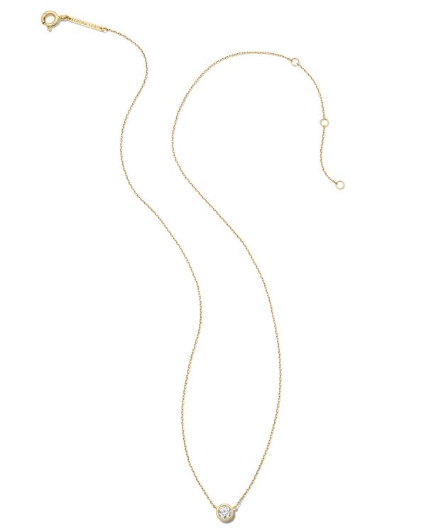 0.25 ct Lab Grown White Diamond Audrey Pendant Necklace in 14k Yellow Gold - view 2