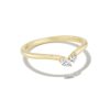 0.16 ct Lab Grown White Diamond Toi et Moi Band Ring in 14k Yellow Gold
