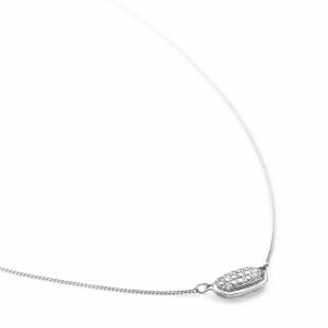 0.14 ct Lisa Pendant Necklace in Pave Diamond and 14k White Gold