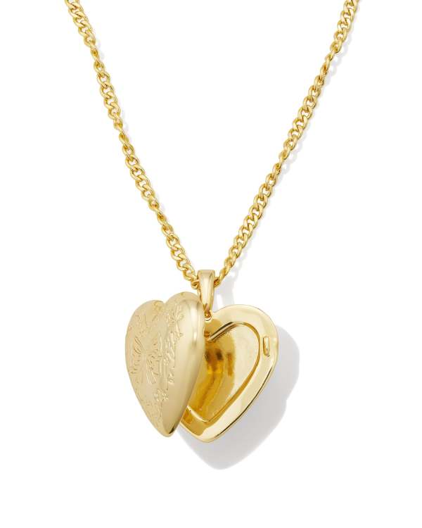 Kendra Scott x LoveShackFancy Heart Gold Locket Necklace