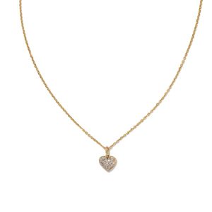 Madeline 14k Yellow Gold Small Pendant Necklace in White Diamond