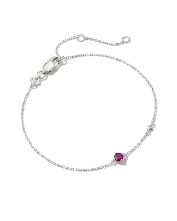 Maisie Sterling Silver July Delicate Chain Bracelet