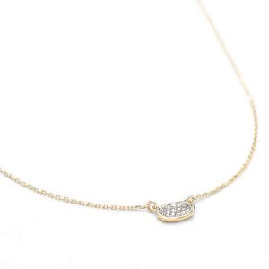 Marisa Pendant Necklace in White Diamond and 14k Yellow Gold