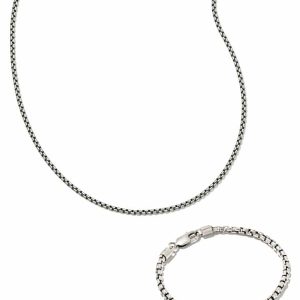 Beck Box Chain Gift Set of 2 in Oxidized Sterling Silver