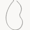 Beck Round Box Chain Necklace in Oxidized Sterling Silver