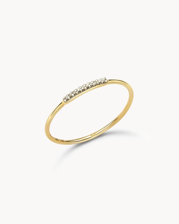 Mila 14k Yellow Gold Band Ring in White Diamond - view 2