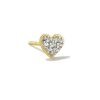 Mini Pave Heart 18k Gold Vermeil Single Stud Earring in White Topaz
