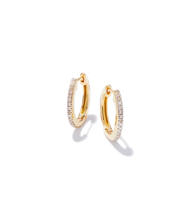 0.15 ct Penelope 16mm Hoop Earrings in 14k Yellow Gold - view 2