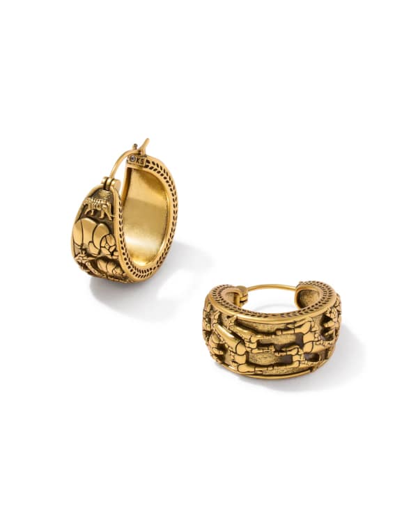 Raina Vintage Gold Hoop Earrings