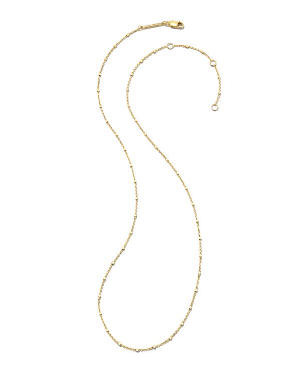 18 Inch Single Satellite Chain Necklace in 18k Yellow Gold Vermeil - alternate view
