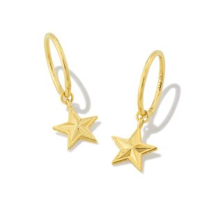 Small Star Huggie Earrings in 18k Gold Vermeil
