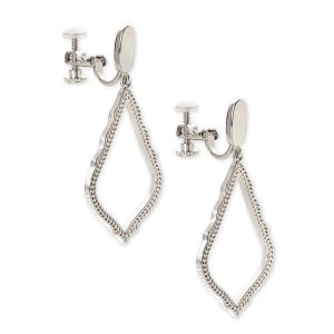 Sophia Clip-On Drop Earrings in Silver - view 2