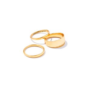 Terra Ring Set of 3 in Vintage Gold