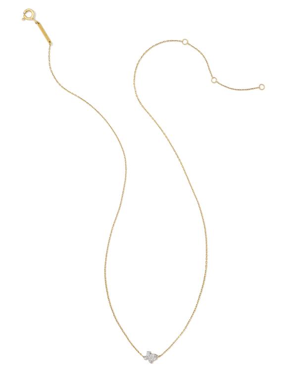 Tiny Texas 14k Yellow Gold Pendant Necklace in White Diamond - alternate view