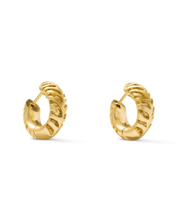 Tiger Striped Mikki Gold Huggie Earrings - view 2