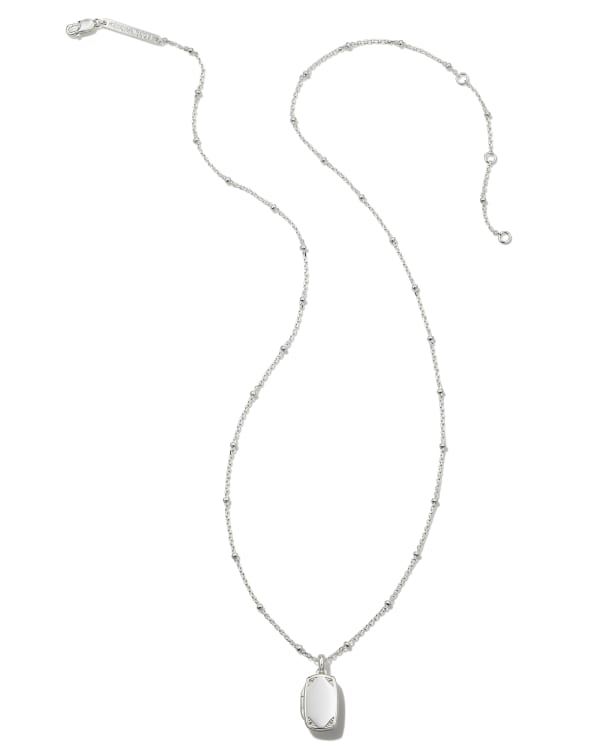 Tinsley Sterling Silver Tiny Locket Necklace in White Topaz - alternate view
