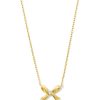 Tiny Bow 14k Yellow Gold Pendant Necklace in White Diamond