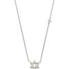 Tiny Star of David 14k White Gold Pendant Necklace in White Diamond