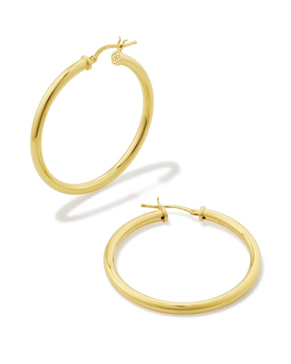 Tube Small 20mm Hoop Earrings in 18k Gold Vermeil